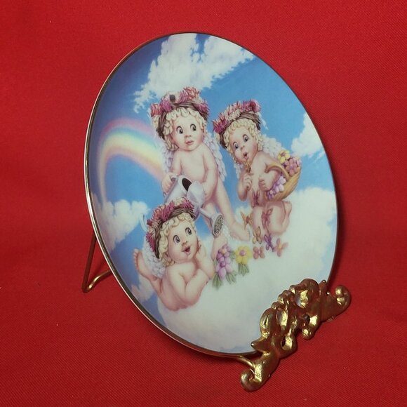 Vintage Dreamsicles Blossoms and Butterflies Angel Cherub Collectible Plate 1994 - Picture 11 of 12